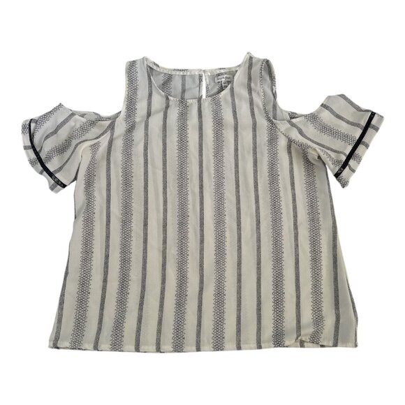 Love, Fire Cold Shoulder Striped Blouse Women’s Size M - Picture 1 of 5